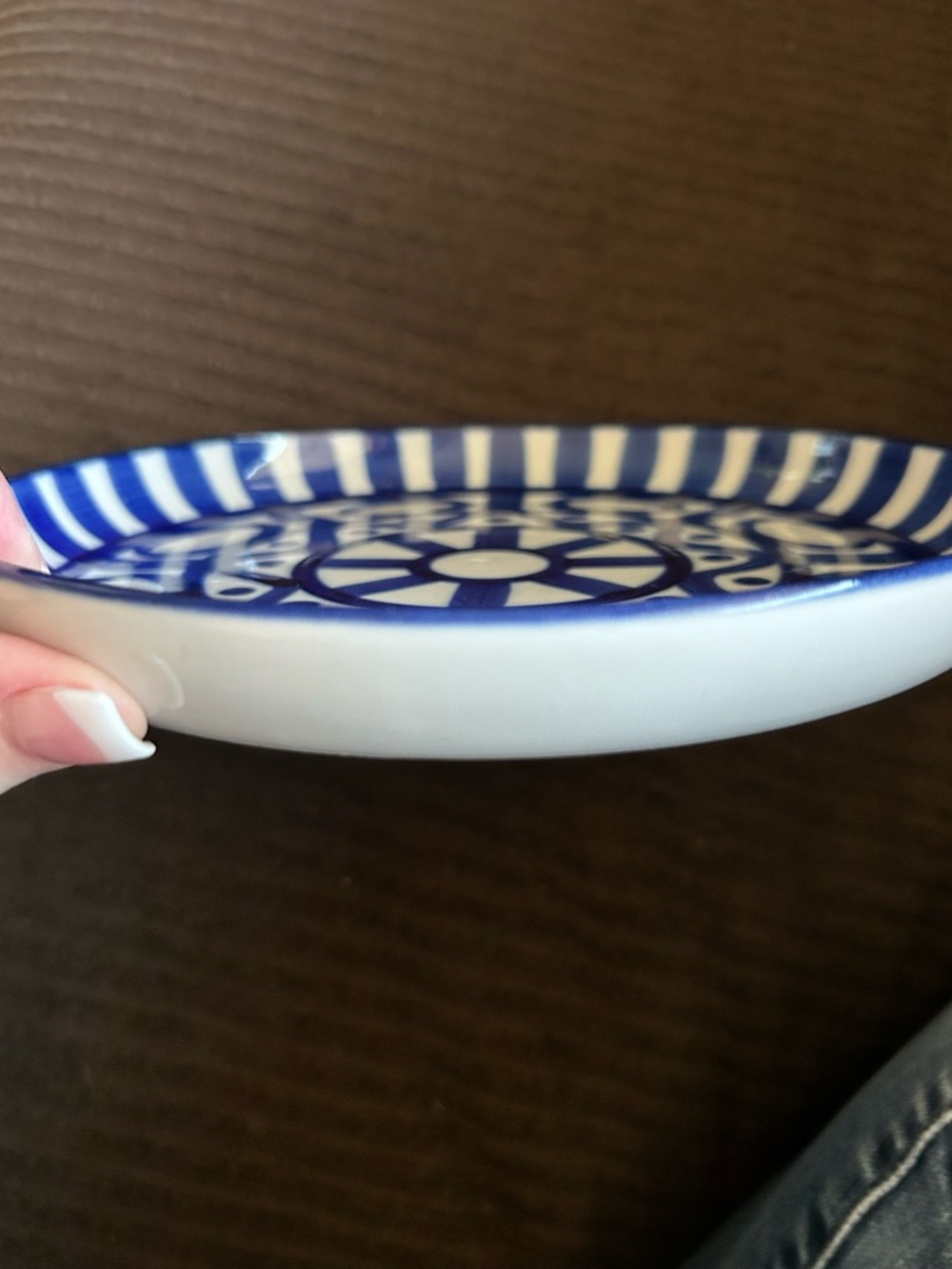 Dansk Arabesque Blue White Plate 7.5” Rimmed Dessert Salad Plate MCM - Picture 3 of 3